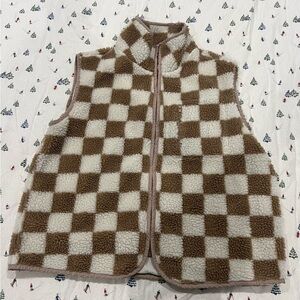 Kids Checkered Fleece Vest